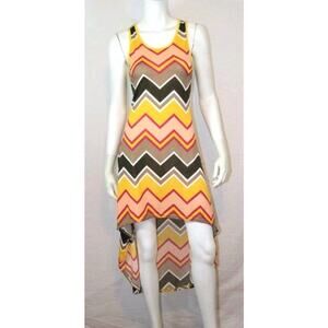 NWOT True Rock Chevron Stripe Hi-Low Tank Dress L